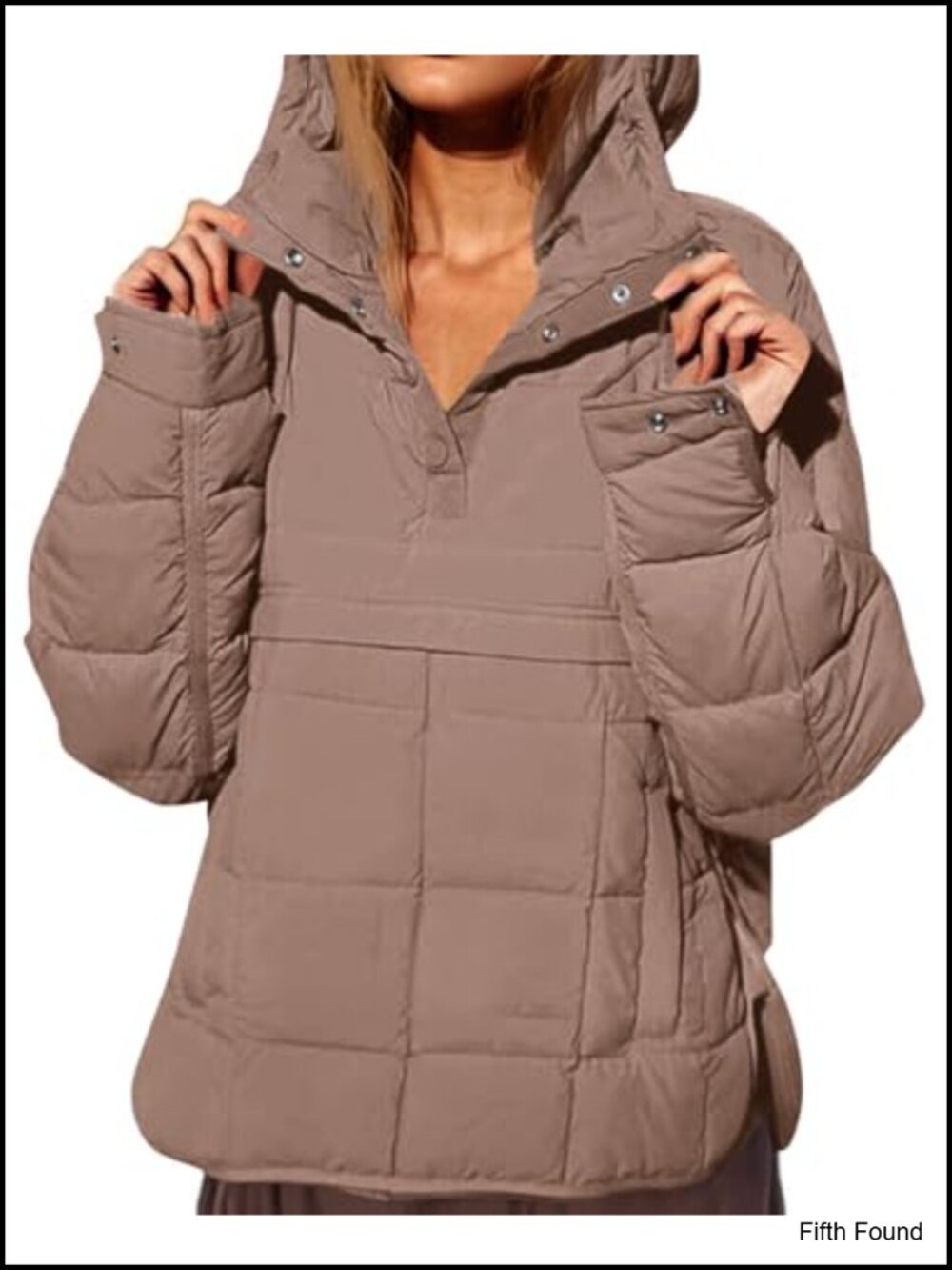 Womens Oversized Quilted Puffer Jacket Hooded Pullover Warm Coat